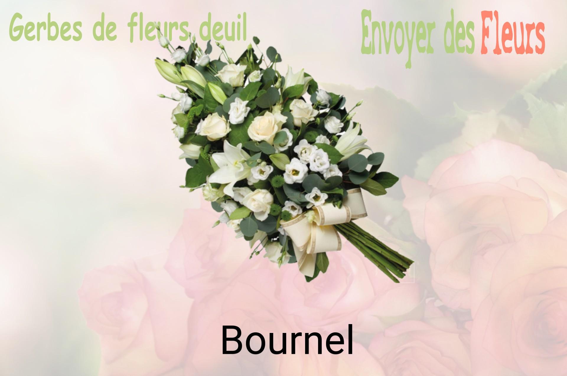 Gerbe de fleurs de deuil livrée à Bournel